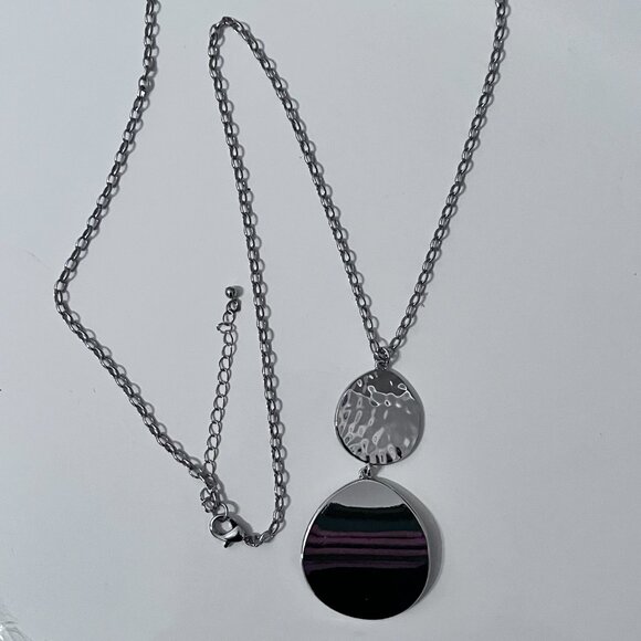Adjustable Silver Color  Pendant Necklace New Without Tags - Picture 12 of 16